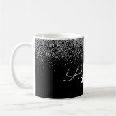 Mug Silver Black Luxury Parties scintillant Nom du mon (Gauche)