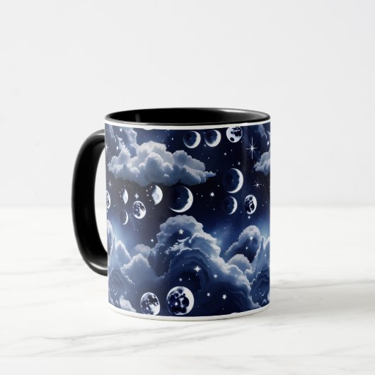 Mug - Silver Celestial Moon Mok (Voorkant links)