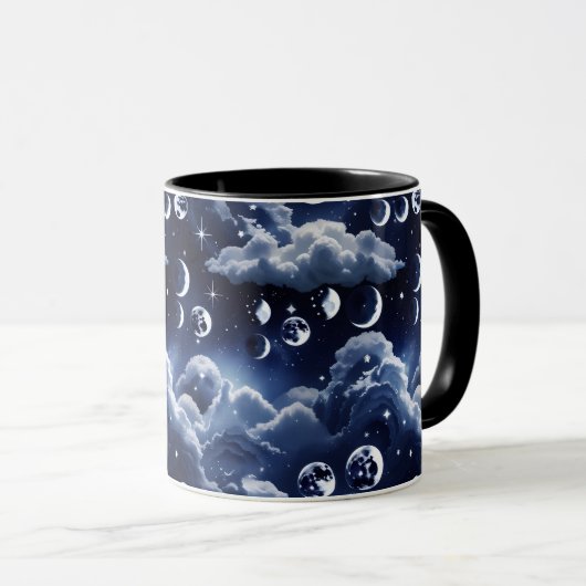 Mug - Silver Celestial Moon Mok (Voorkant rechts)