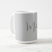 Mug Silver Color Elegant Grey Calligraphy Nom du scrip (Devant gauche)