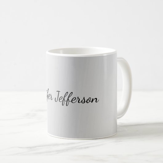 Mug Silver Grey écriture moderne Votre nom (Devant droit)