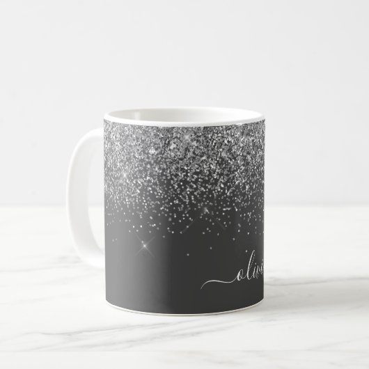 Mug Silver Grey Girl Parties scintillant étincelante N (Devant gauche)