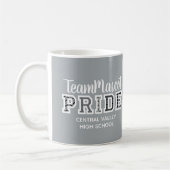 Mug Silver Grey School Pride Mascotte Nom de la boîte (Gauche)