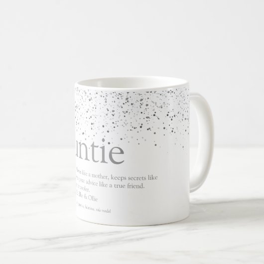 Mug Silver Parties scintillant Glam Cool Tante Définit (Devant droit)
