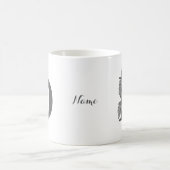 Mug Silver Peony Elegant Monogramme Initial D Votre No (Centre)