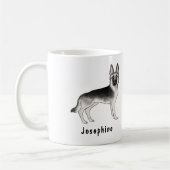 Mug Silver Sable Chien Berger Allemand Avec Nom Person (Gauche)