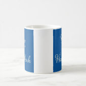 Mug Silver Script Joyeux Hanukkah Tekhelet Bleu (Centre)