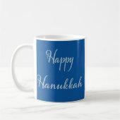 Mug Silver Script Joyeux Hanukkah Tekhelet Bleu (Gauche)
