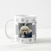 Mug Silver Snowflake 2 Photo Monogramme Noël (Gauche)