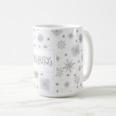 Mug Silver Snowflakes Design blanc (Devant droit)