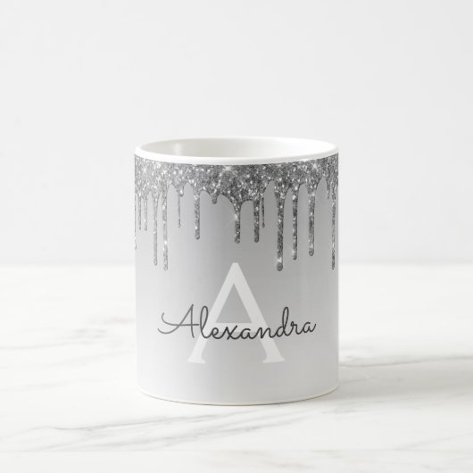 Mug Silver Sparkle Parties scintillant Luxe Monogramme (Centre)