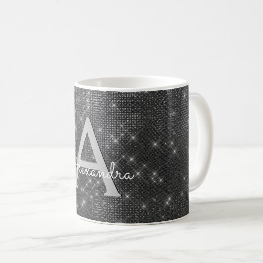 Mug Silver Sparkmer Monogramme Nom et initiale (Devant droit)