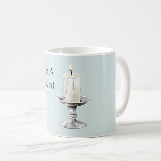 Mug Silver White Candle Be A Light (Devant droit)