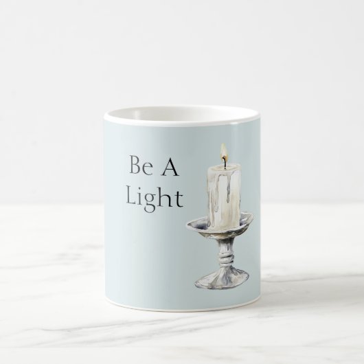 Mug Silver White Candle Be A Light (Centre)