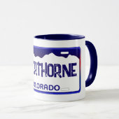 Mug Silverthorne Colorado plaque d'immatriculation ble (Devant droit)
