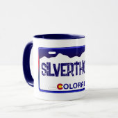 Mug Silverthorne Colorado plaque d'immatriculation ble (Devant gauche)