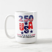 Mug Simple 250th us independence patriotic July 4th (Gauche)