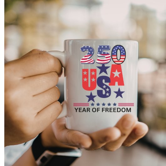 Mug Simple 250th us independence patriotic July 4th
