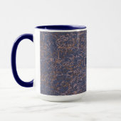 Mug Simple Abstrait Thread Art BluePattern Nom personn (Gauche)