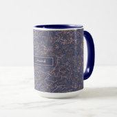 Mug Simple Abstrait Thread Art BluePattern Nom personn (Devant droit)