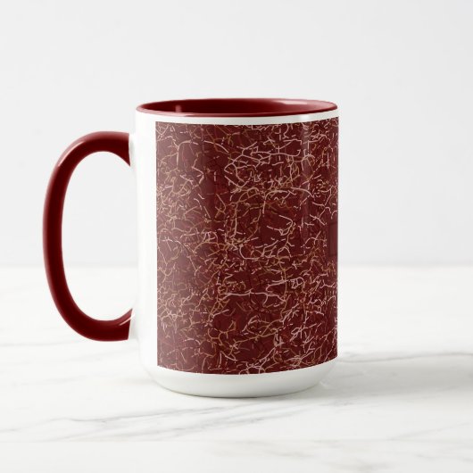 Mug Simple Abstrait Thread Art Red Motif Nom personnal (Gauche)