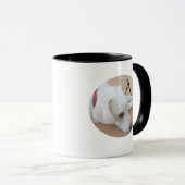 Mug Simple adorable Chien blanc initial simple (Devant droit)