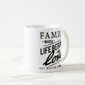 Mug Simple Amour Chaleur Citation Famille Blanc Noir P (Devant droit)