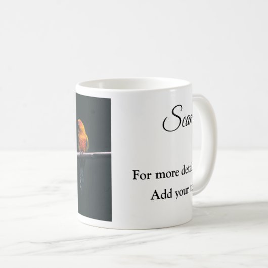 Mug Simple animal name details QR code add text photo (Devant droit)
