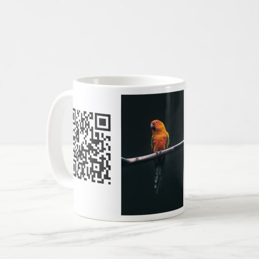 Mug Simple animal name details QR code add text photo (Devant gauche)