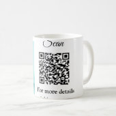 Mug Simple animal name details QR code add text photo (Devant droit)