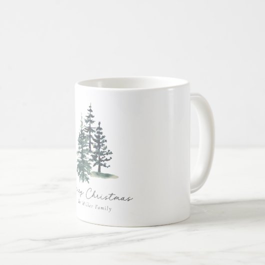 Mug Simple arbre de Noël élégant | Pin (Devant droit)