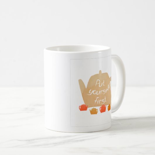 Mug Simple Auto-soin Charming Rappel Chaud Orange (Devant droit)