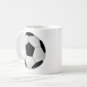 Mug Simple balle de soccer noir et blanc (Devant gauche)
