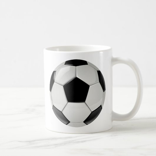 Mug Simple balle de soccer noir et blanc (Droite)