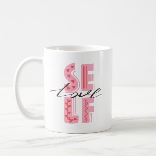 Mug Simple Beau Auto-Soins Charme Jouant Rose (Gauche)