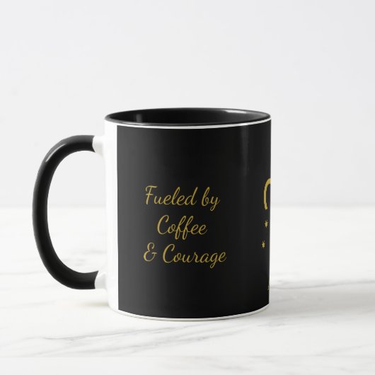 Mug Simple Black and Gold  Aries Zodiac Coffee (Gauche)