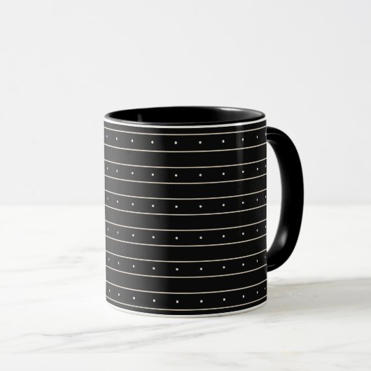 Mug Simple Black Background With Grey Stripes And Tiny (Devant droit)