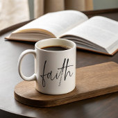 Mug Simple Black Faith Bible Verse Calligraphie Texte
