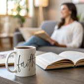 Mug Simple Black Faith Bible Verse Calligraphie Texte