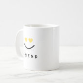 Mug Simple Black Jaune Sourire "ami" (Devant gauche)