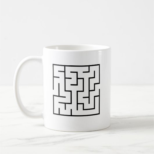 Mug Simple Black Labyrinthe Design Coffee Cup (Gauche)