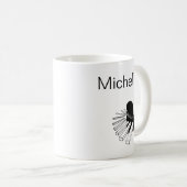 Mug Simple Black White Music Notes Nom personnalisé (Devant droit)