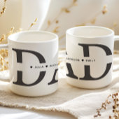 Mug Simple Blanc Noir Papa Ajouter Noms