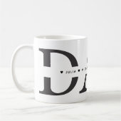 Mug Simple Blanc Noir Papa Ajouter Noms (Gauche)
