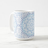 Mug Simple Bleu Et Blanc Élégant Mandala Floral (Devant gauche)