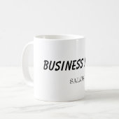 Mug simple bleu vert aquarelle script affaires moderne (Devant gauche)