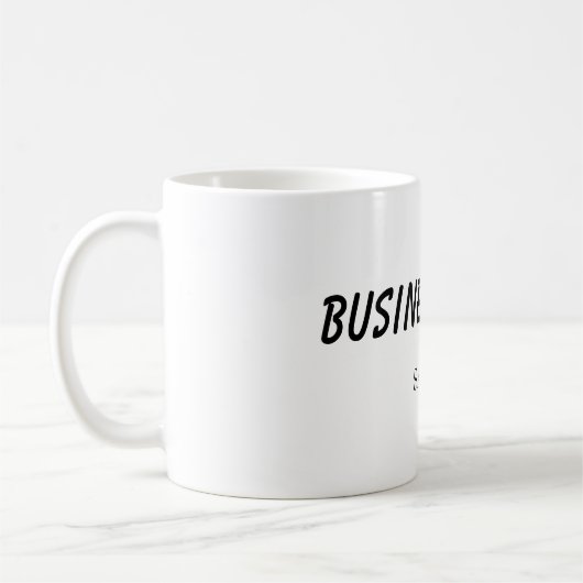 Mug simple bleu vert aquarelle script affaires moderne (Gauche)