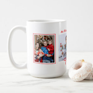 Mug Simple Bow en ruban rouge et trois photos personna