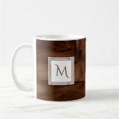 Mug Simple Brown foncé Marbre subtil Monogramme modern (Gauche)