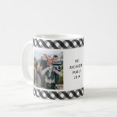 Mug Simple Buffalo Check Photo Collage Famille (Devant gauche)